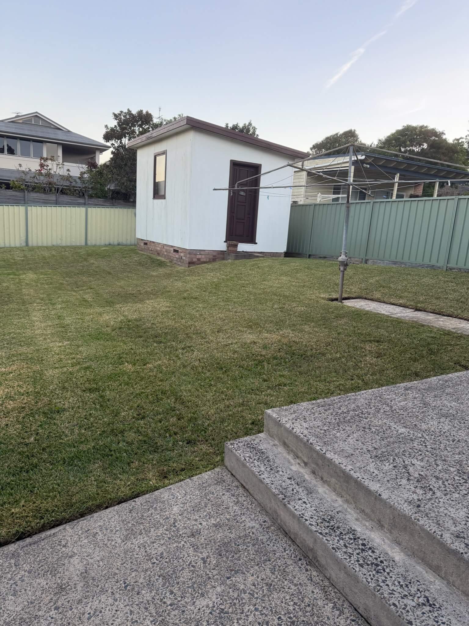 Garden after lawn and landscaping work