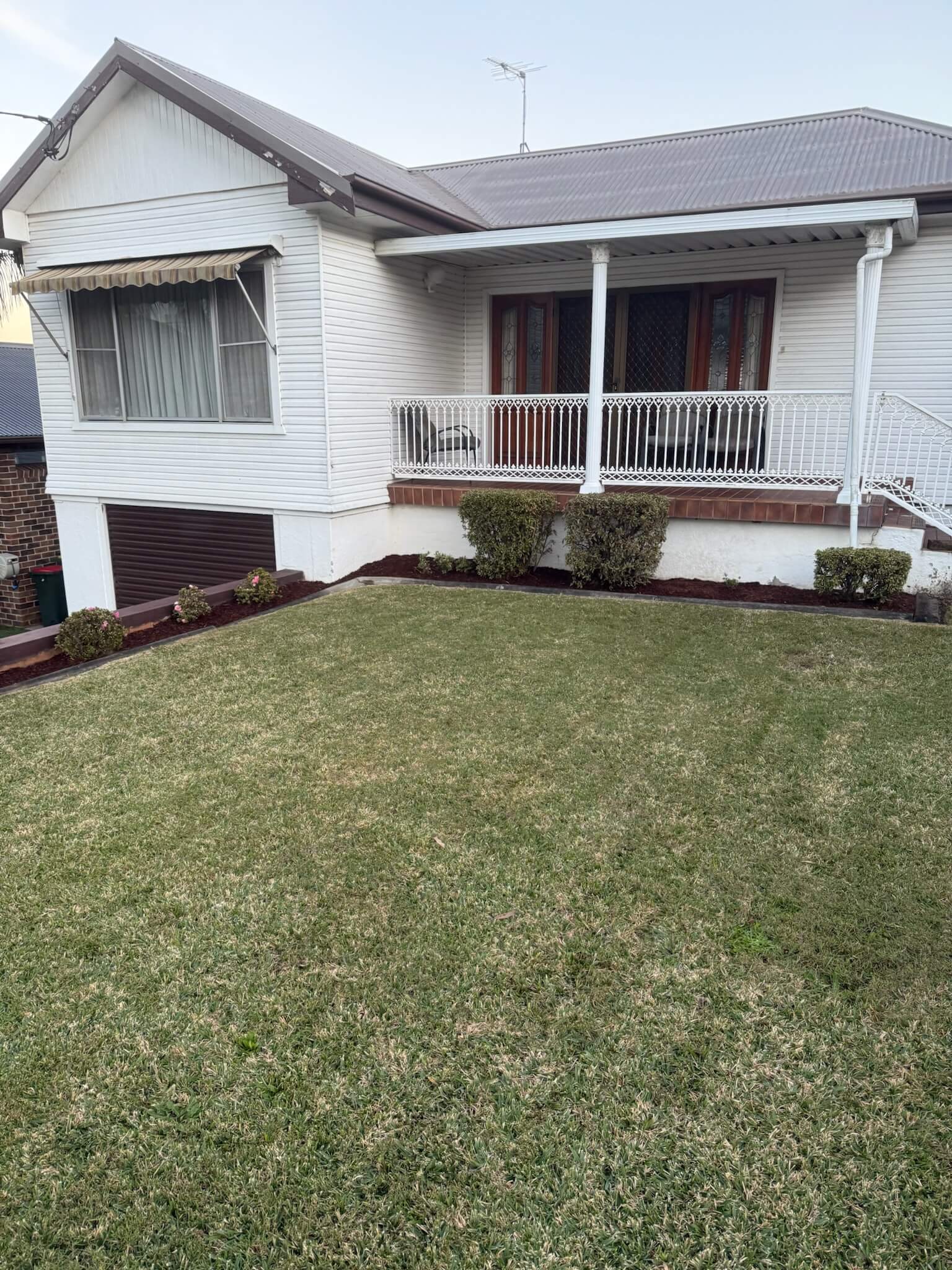 Garden after lawn and landscaping work